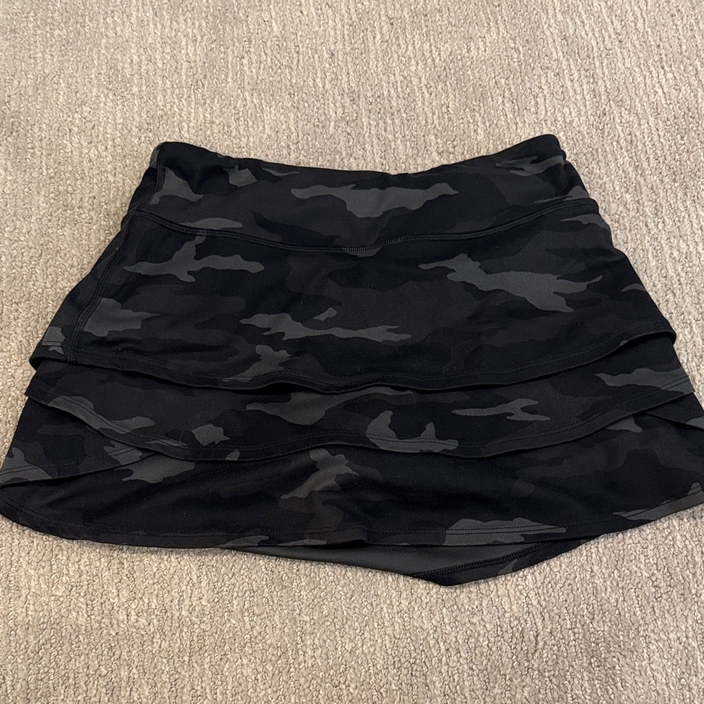 Athleta Camouflage Mini Skirt in Black and Gray